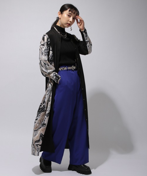 HARE（ハレ）の「センタープレスカラーワイドスラックス(HARE)（スラックス・レディース・ブラック/ブルー系その他/グリーン・SMALL/MEDIUM）」の14枚目の写真