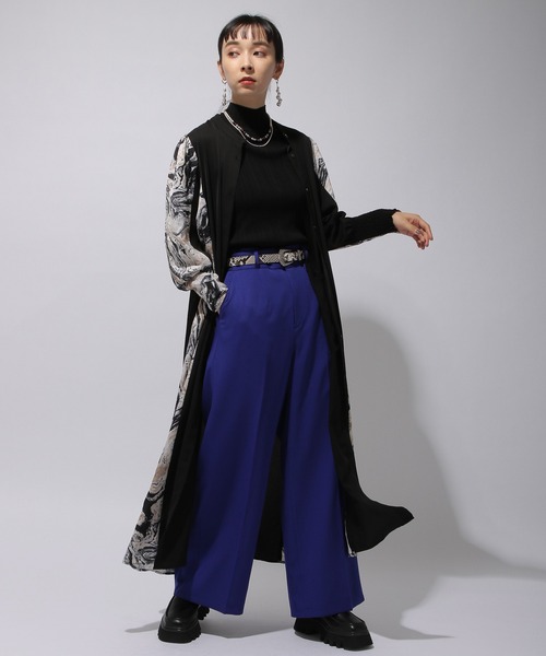 HARE（ハレ）の「センタープレスカラーワイドスラックス(HARE)（スラックス・レディース・ブラック/ブルー系その他/グリーン・SMALL/MEDIUM）」の18枚目の写真