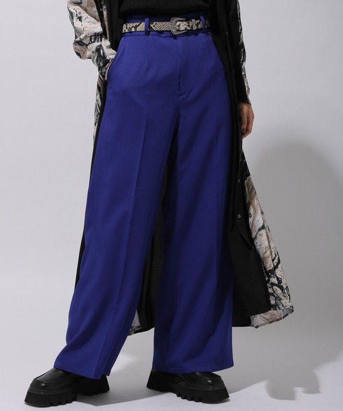 HARE（ハレ）の「センタープレスカラーワイドスラックス(HARE)（スラックス・レディース・ブラック/ブルー系その他/グリーン・SMALL/MEDIUM）」の12枚目の写真