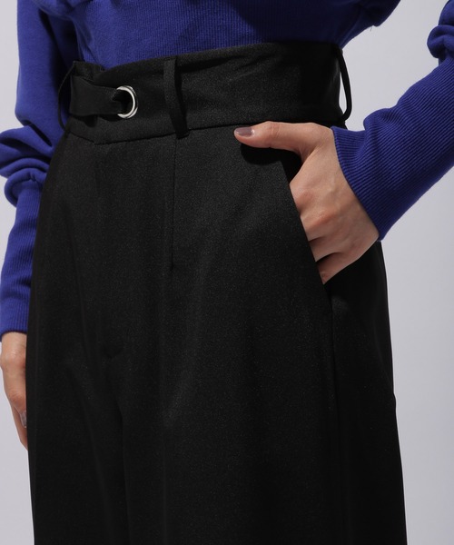 HARE（ハレ）の「センタープレスカラーワイドスラックス(HARE)（スラックス・レディース・ブラック/ブルー系その他/グリーン・SMALL/MEDIUM）」の5枚目の写真