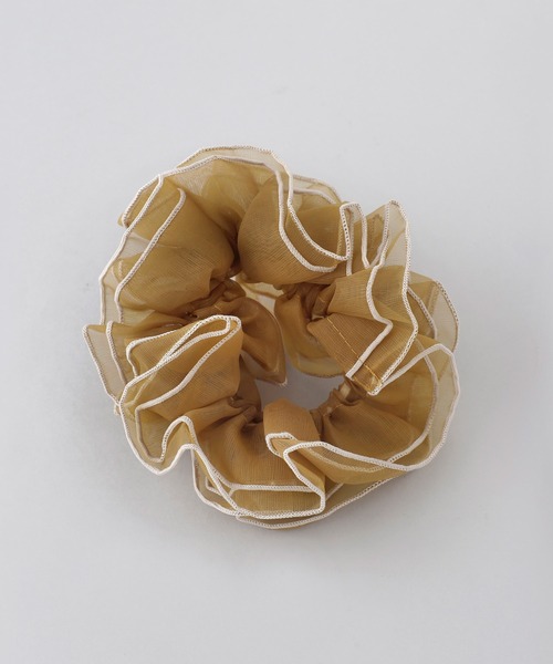 ANEMONE（アネモネ）の「オーガンジー×パイピングシュシュ（シュシュ・レディース・ネイビー/オレンジ/マスタード/ベージュ/グレー/ブラウン/モカ・FREE）」の7枚目の写真