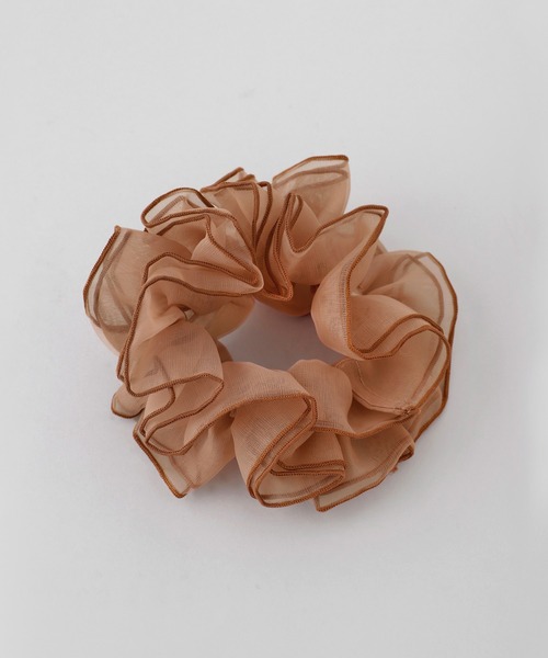 ANEMONE（アネモネ）の「オーガンジー×パイピングシュシュ（シュシュ・レディース・ネイビー/オレンジ/マスタード/ベージュ/グレー/ブラウン/モカ・FREE）」の10枚目の写真