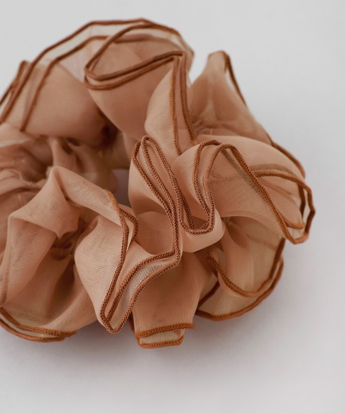 ANEMONE（アネモネ）の「オーガンジー×パイピングシュシュ（シュシュ・レディース・ネイビー/オレンジ/マスタード/ベージュ/グレー/ブラウン/モカ・FREE）」の11枚目の写真