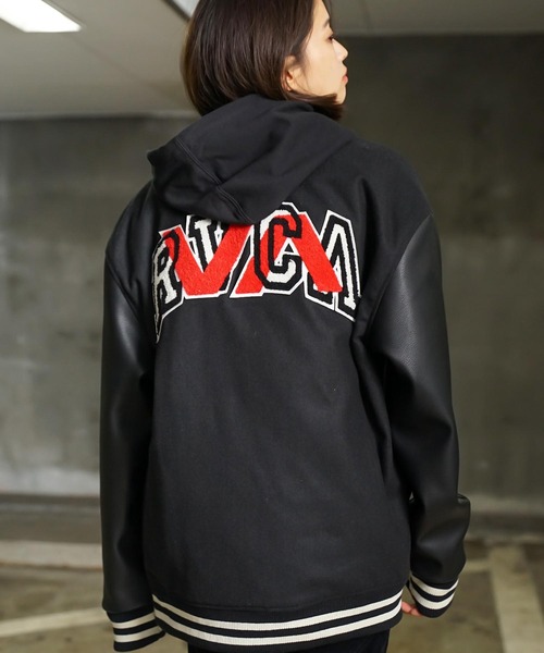 Rvca メンズ Varsity Letterman ジャケット 21年冬モデル ルーカスタジャン スタジアムジャンパー