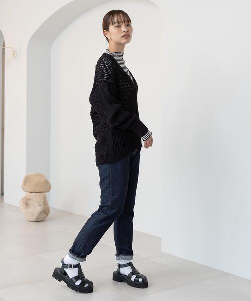 CITEN（シテン）の「＜CITEN（シテン）＞メッシュルーズ ニット（ニット/セーター・レディース・ブラック/ナチュラル・FREE）」の7枚目の写真