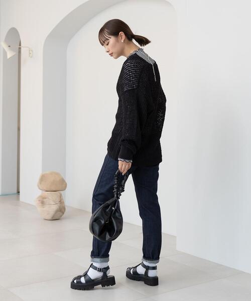 CITEN（シテン）の「＜CITEN（シテン）＞メッシュルーズ ニット（ニット/セーター・レディース・ブラック/ナチュラル・FREE）」の8枚目の写真