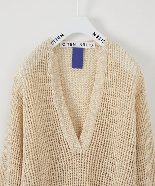 CITEN（シテン）の「＜CITEN（シテン）＞メッシュルーズ ニット（ニット/セーター・レディース・ブラック/ナチュラル・FREE）」の12枚目の写真