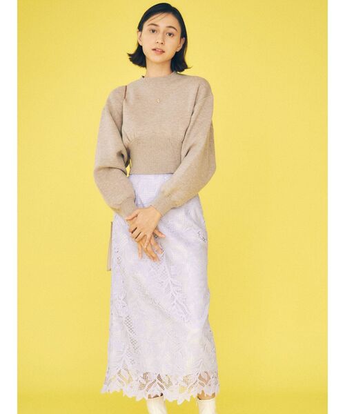 MERCURYDUO（マーキュリーデュオ）の「ドルマンスリーブクロップドニット（ニット/セーター・レディース・ベージュ/オフホワイト・FREE）」の19枚目の写真