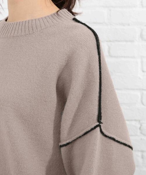 SHOO・LA・RUE（シューラルー）の「◆配色アウトリンキングニット（ニット/セーター・レディース・ベージュ系その他2/ホワイト系7/ブラック系4/ライトグリーン系・00）」の9枚目の写真