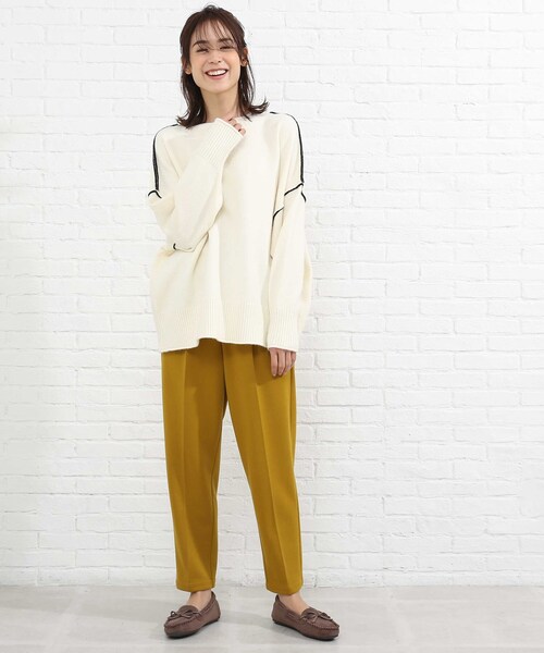 SHOO・LA・RUE（シューラルー）の「◆配色アウトリンキングニット（ニット/セーター・レディース・ベージュ系その他2/ホワイト系7/ブラック系4/ライトグリーン系・00）」の13枚目の写真