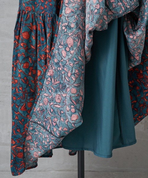 BEARDSLEY（ビアズリー）の「《FRIPIER》プリントティアードマキシスカート（スカート・レディース・グリーン・FREE）」の7枚目の写真