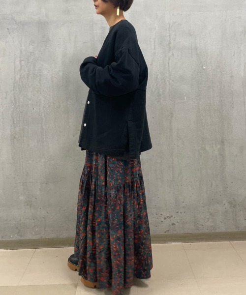 BEARDSLEY（ビアズリー）の「《FRIPIER》プリントティアードマキシスカート（スカート・レディース・グリーン・FREE）」の13枚目の写真