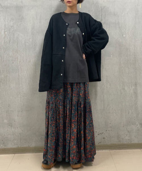 BEARDSLEY（ビアズリー）の「《FRIPIER》プリントティアードマキシスカート（スカート・レディース・グリーン・FREE）」の14枚目の写真