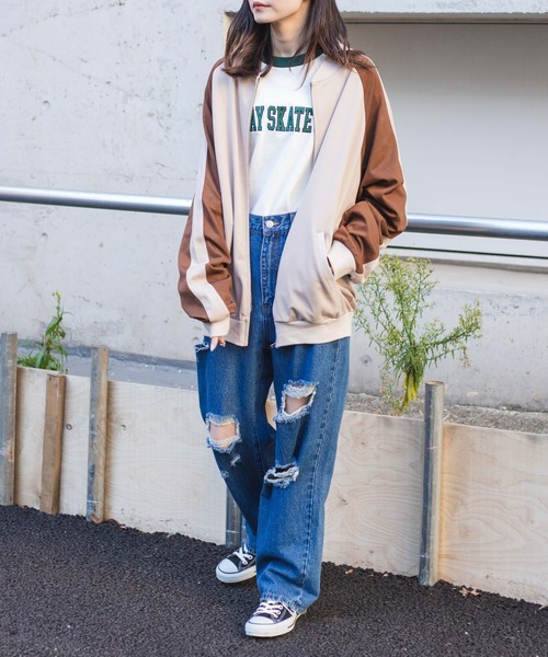 WEGO（ウィゴー）の「WEGO/ライントラックジャケット（ジャージ・メンズ・ネイビー/ベージュ・LARGE/MEDIUM）」の12枚目の写真