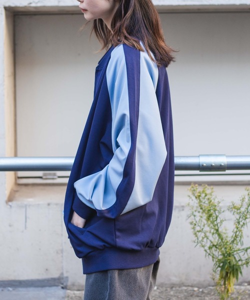 WEGO（ウィゴー）の「WEGO/ライントラックジャケット（ジャージ・メンズ・ネイビー/ベージュ・LARGE/MEDIUM）」の4枚目の写真