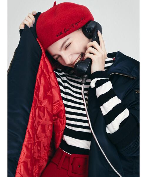 To b. by agnes b.（トゥービーバイアニエスベー）の「WM03 BERET ウールベレー（ハンチング/ベレー帽・レディース・レッド・UNI）」の5枚目の写真