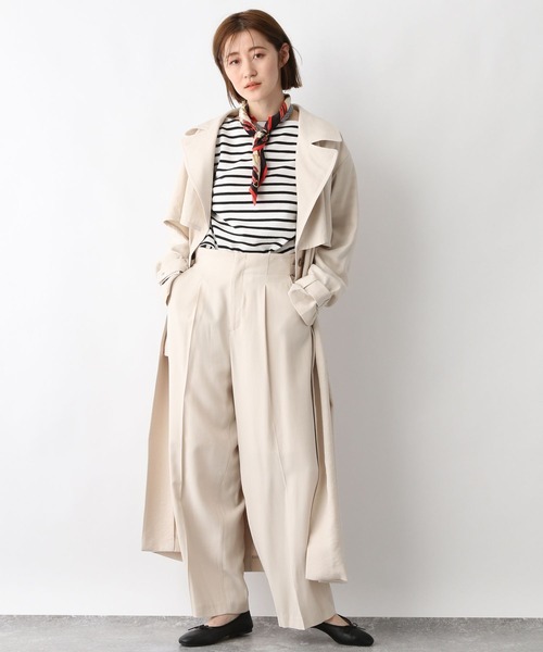 A part by(アパートバイ)の「RyPoタックワイドパンツ 264373(その他パンツ・レディース・チャコールグレー/ベージュ/アイボリー・FREE)」の16枚目の写真