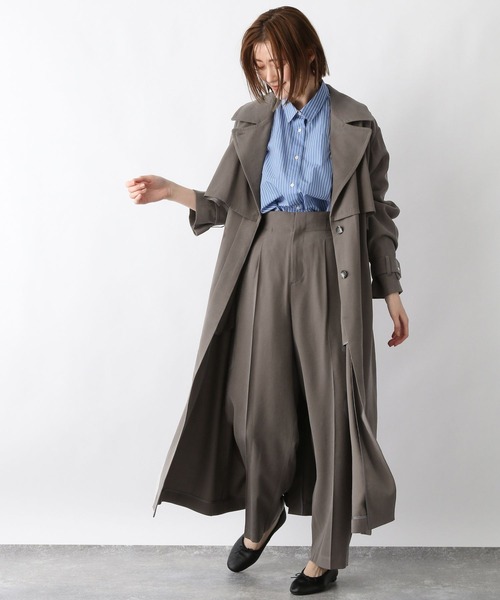 A part by(アパートバイ)の「RyPoタックワイドパンツ 264373(その他パンツ・レディース・チャコールグレー/ベージュ/アイボリー・FREE)」の13枚目の写真