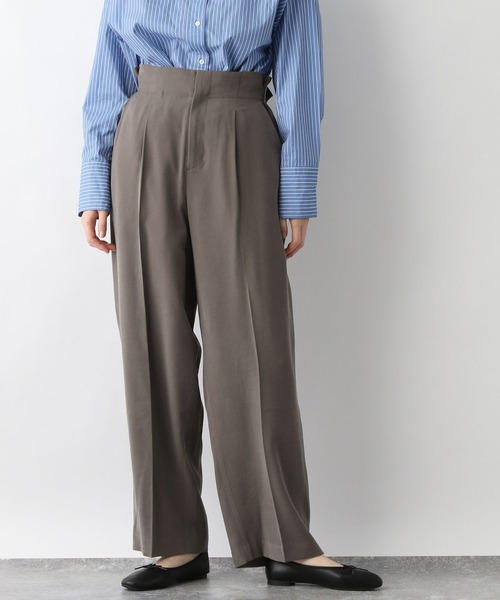 A part by(アパートバイ)の「RyPoタックワイドパンツ 264373(その他パンツ・レディース・チャコールグレー/ベージュ/アイボリー・FREE)」の10枚目の写真