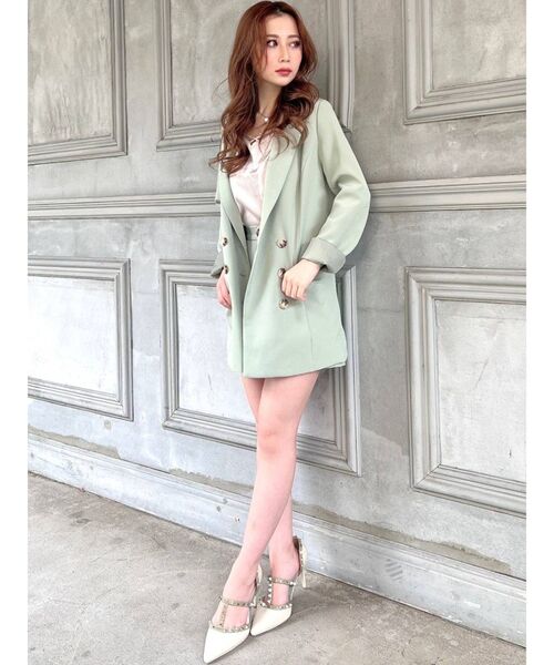 RESEXXY（リゼクシー）の「テーラードミディジャケット【セットアップ着用可能】（テーラードジャケット・レディース・ベージュ/ミント/その他1・FREE）」の7枚目の写真