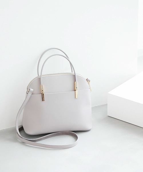 ROPE' PICNIC（ロペピクニック）の「【軽量】レクタンメタルミドルラウンドボストン＆ショルダーバッグ（ショルダーバッグ・レディース・ライトグレー/ブラック/ベージュ・FREE）」の3枚目の写真