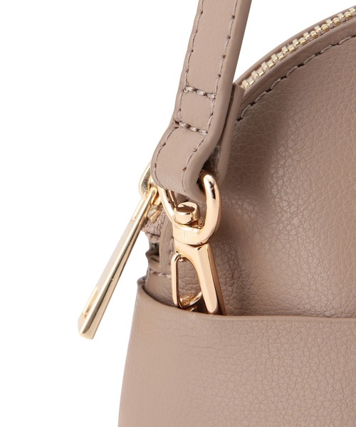 ROPE' PICNIC（ロペピクニック）の「【軽量】レクタンメタルミドルラウンドボストン＆ショルダーバッグ（ショルダーバッグ・レディース・ライトグレー/ブラック/ベージュ・FREE）」の4枚目の写真