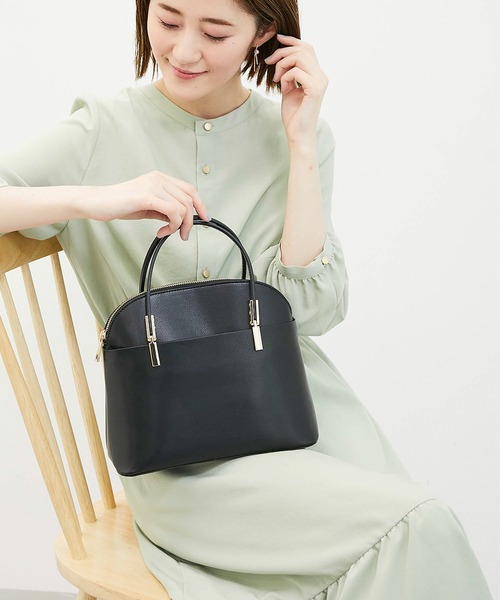 ROPE' PICNIC（ロペピクニック）の「【軽量】レクタンメタルミドルラウンドボストン＆ショルダーバッグ（ショルダーバッグ・レディース・ライトグレー/ブラック/ベージュ・FREE）」の14枚目の写真