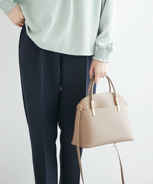 ROPE' PICNIC（ロペピクニック）の「【軽量】レクタンメタルミドルラウンドボストン＆ショルダーバッグ（ショルダーバッグ・レディース・ライトグレー/ブラック/ベージュ・FREE）」の18枚目の写真