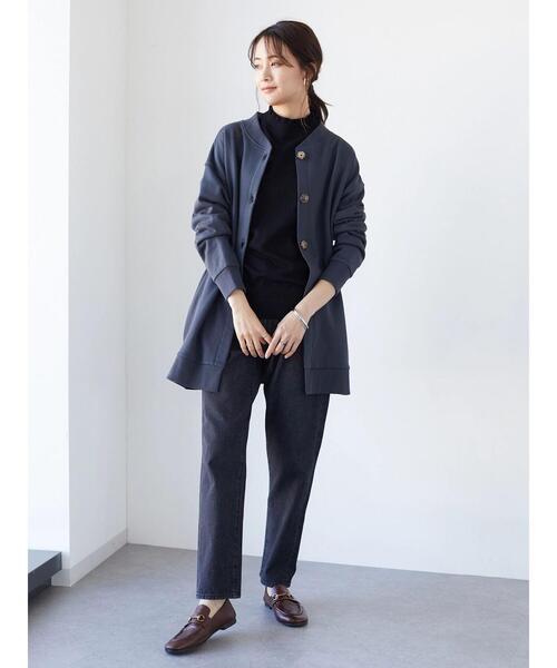 CRAFT STANDARD BOUTIQUE(クラフトスタンダードブティック)の「裏起毛ノーカラーカーディガン *(カーディガン/ボレロ・レディース・チャコールグレー/ブラック/アイボリー・FREE)」の11枚目の写真