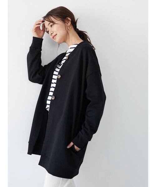 CRAFT STANDARD BOUTIQUE(クラフトスタンダードブティック)の「裏起毛ノーカラーカーディガン *(カーディガン/ボレロ・レディース・チャコールグレー/ブラック/アイボリー・FREE)」の14枚目の写真