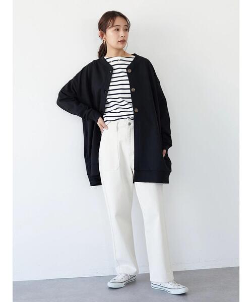 CRAFT STANDARD BOUTIQUE(クラフトスタンダードブティック)の「裏起毛ノーカラーカーディガン *(カーディガン/ボレロ・レディース・チャコールグレー/ブラック/アイボリー・FREE)」の17枚目の写真