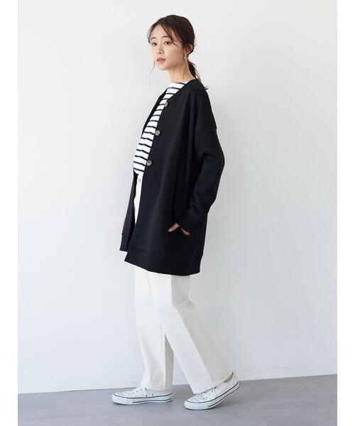 CRAFT STANDARD BOUTIQUE(クラフトスタンダードブティック)の「裏起毛ノーカラーカーディガン *(カーディガン/ボレロ・レディース・チャコールグレー/ブラック/アイボリー・FREE)」の18枚目の写真