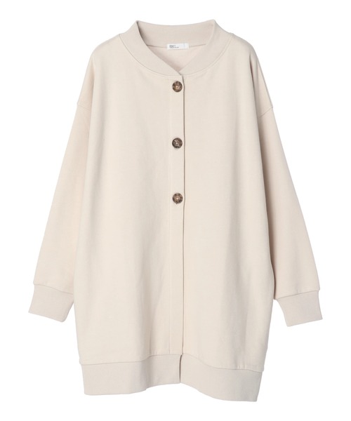 CRAFT STANDARD BOUTIQUE(クラフトスタンダードブティック)の「裏起毛ノーカラーカーディガン *(カーディガン/ボレロ・レディース・チャコールグレー/ブラック/アイボリー・FREE)」の2枚目の写真