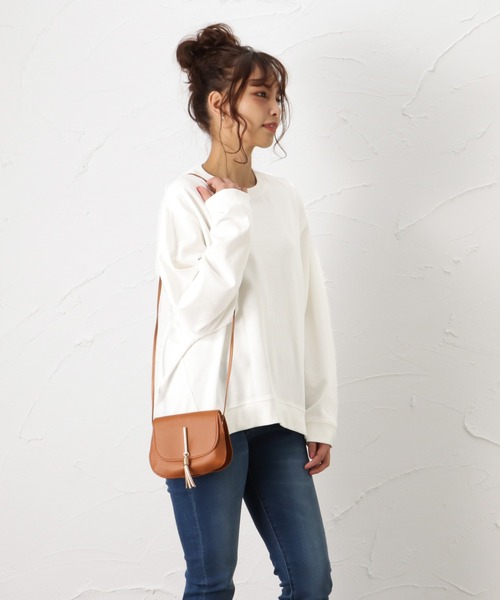 NAVY(ネイビー)の「オーガニックコットン ドルマンロングスリーブTシャツ(Tシャツ/カットソー・レディース・ブラウン/オートミール/グリーン/ホワイト・フリー)」の18枚目の写真