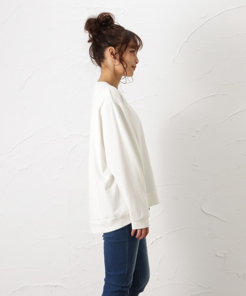 NAVY(ネイビー)の「オーガニックコットン ドルマンロングスリーブTシャツ(Tシャツ/カットソー・レディース・ブラウン/オートミール/グリーン/ホワイト・フリー)」の20枚目の写真
