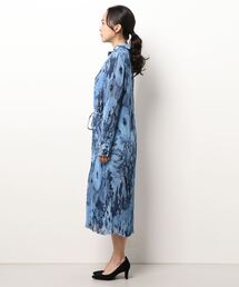 新品【GANNI ガニー】シフォン　リボンタイ　ワンピース　フリル　フレア　花 GANNI ガニー】シフォン リボンタイ ワンピース フリル フレア