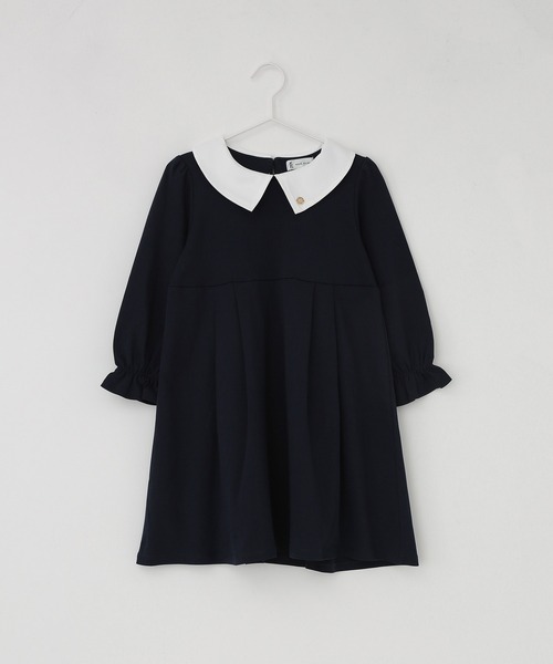 ROPE' PICNIC（ロペピクニック）の「【KIDS】デザイン襟カットソーワンピース（ワンピース・キッズ・ネイビー/ピンク系その他2・110/120/130）」の2枚目の写真