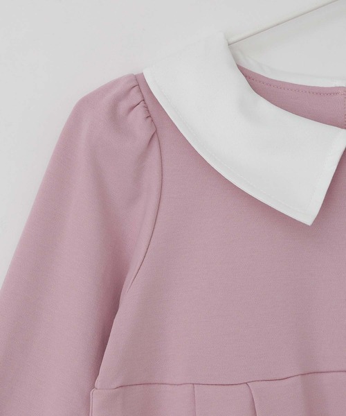 ROPE' PICNIC（ロペピクニック）の「【KIDS】デザイン襟カットソーワンピース（ワンピース・キッズ・ネイビー/ピンク系その他2・110/120/130）」の6枚目の写真