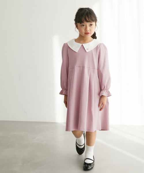 ROPE' PICNIC（ロペピクニック）の「【KIDS】デザイン襟カットソーワンピース（ワンピース・キッズ・ネイビー/ピンク系その他2・110/120/130）」の13枚目の写真