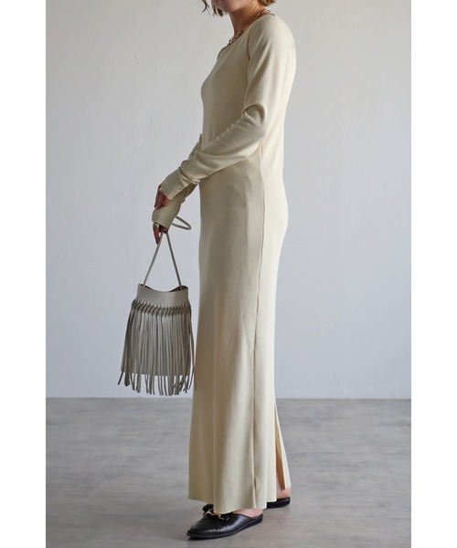 バックヘンリーリブワンピース（ワンピース）｜Bonjour Sagan