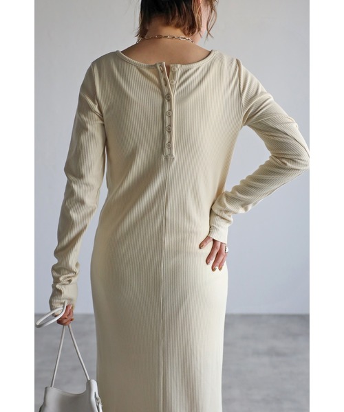 ワンピース bonjour バックヘンリーリブワンピース（ワンピース）｜Bonjour Sagan