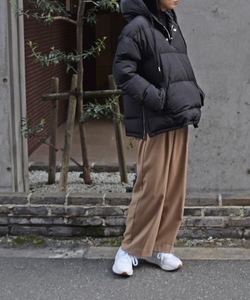 Marient(マリエント)の「アノラックフードパディングアウター(ダウンジャケット/コート・レディース・ブラック/アイボリー・FREE)」の6枚目の写真