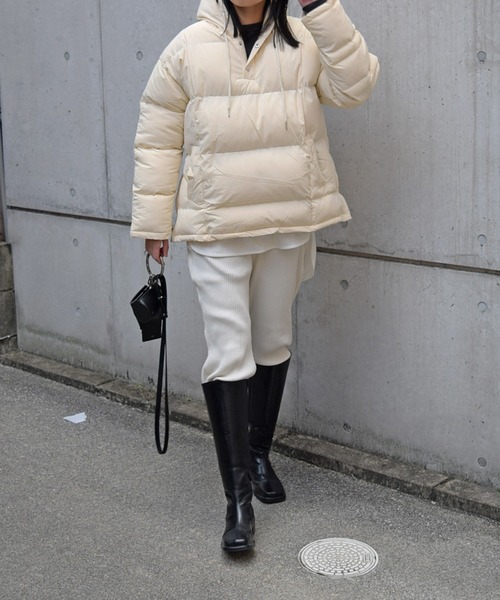 Marient(マリエント)の「アノラックフードパディングアウター(ダウンジャケット/コート・レディース・ブラック/アイボリー・FREE)」の15枚目の写真