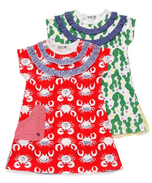 RAGMART（ラグマート）の「総柄プリントワンピース（ワンピース・キッズ・レッド/グリーン・110cm/120cm/100cm/130cm）」の3枚目の写真