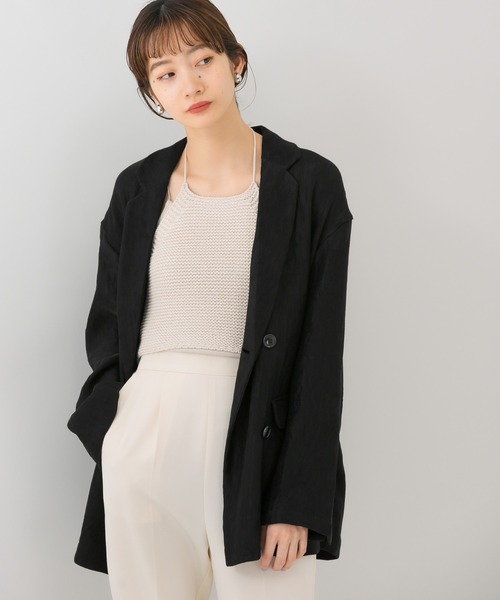 KBF（ケイビーエフ）の「オーバーダブルジャケット（テーラードジャケット・レディース・ブラック/オフホワイト/キャメル・ONE）」の14枚目の写真