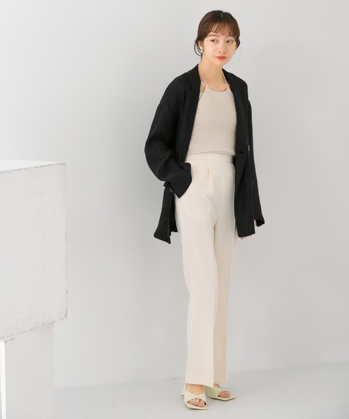 KBF（ケイビーエフ）の「オーバーダブルジャケット（テーラードジャケット・レディース・ブラック/オフホワイト/キャメル・ONE）」の11枚目の写真