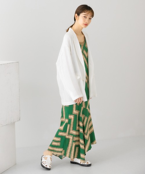 KBF（ケイビーエフ）の「オーバーダブルジャケット（テーラードジャケット・レディース・ブラック/オフホワイト/キャメル・ONE）」の12枚目の写真