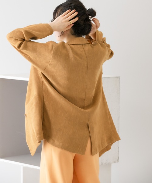 KBF（ケイビーエフ）の「オーバーダブルジャケット（テーラードジャケット・レディース・ブラック/オフホワイト/キャメル・ONE）」の6枚目の写真