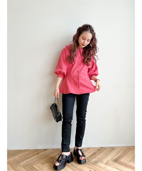 jumelle（ジュメロ）の「ペプラムカラートップス（Tシャツ/カットソー・レディース・ピンク/オレンジ・FREE）」の15枚目の写真