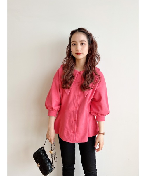 jumelle（ジュメロ）の「ペプラムカラートップス（Tシャツ/カットソー・レディース・ピンク/オレンジ・FREE）」の18枚目の写真